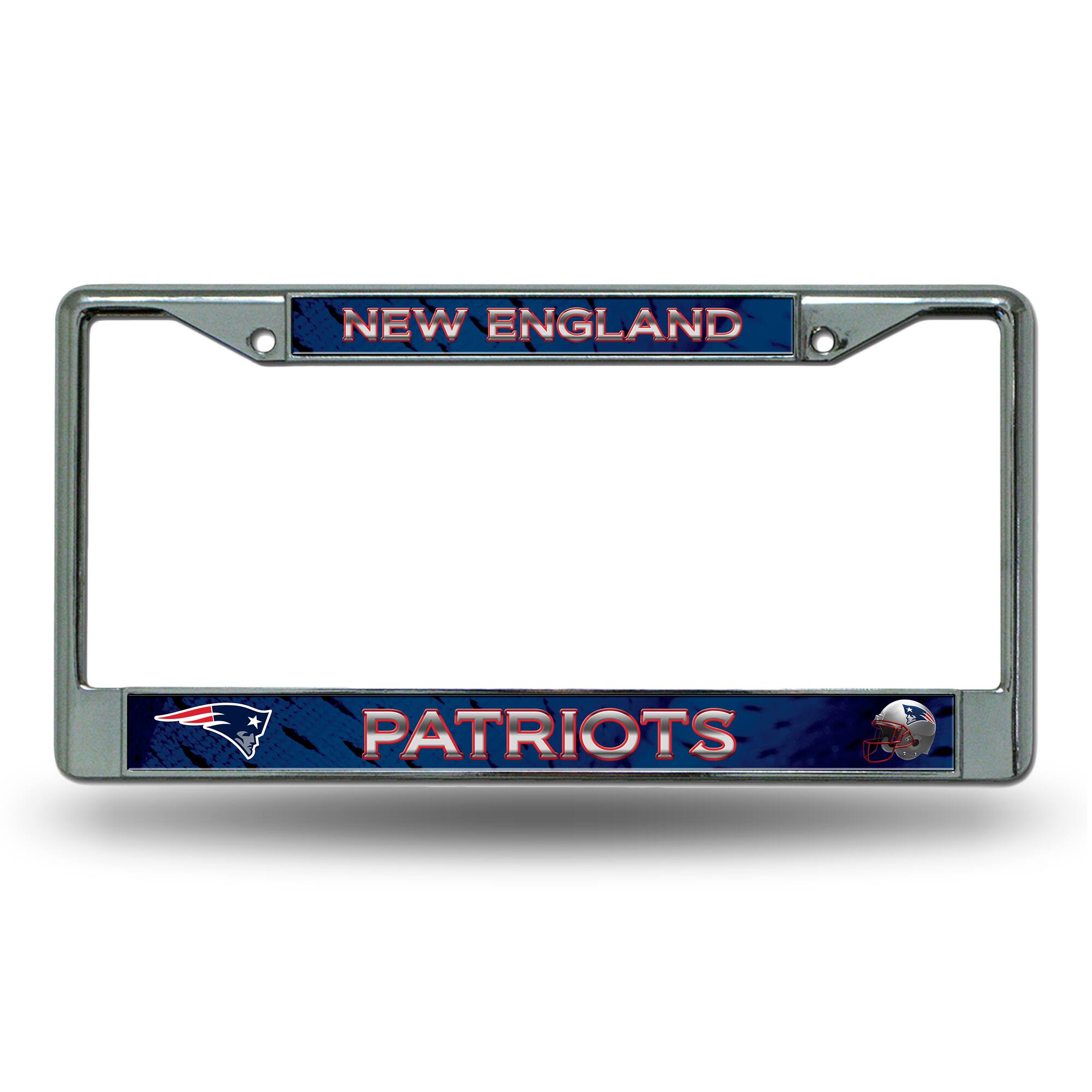 New England Patriots Chrome Metal License Plate Frame