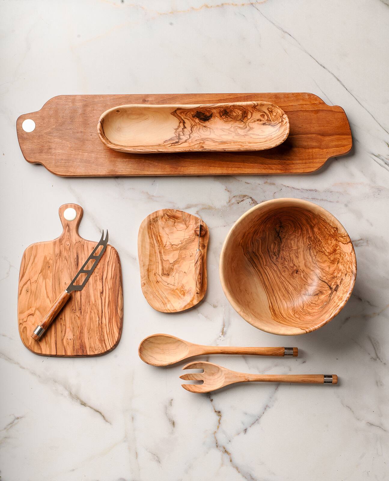 Alt View 6. Berard - France Olive Wood Handcrafted 2 Piece Salad Server Set - Brown.
