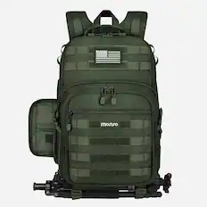Front. mosiso - Camera Backpack with Laptop Compartment, Tactical Camera Bag Case for Canon/Nikon/Sony DSLR/SLR/Mirrorless - Army Green.