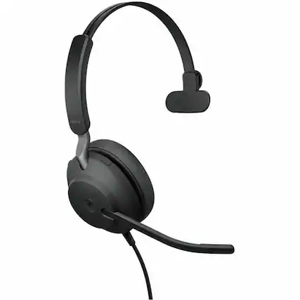 Front. Jabra - Jabra Evolve2 40 SE Headset - Mono - USB Type A, USB Type C - Wired - 20 Hz to 20 kHz - Over-the-head, On-ear - Monaural - Red.