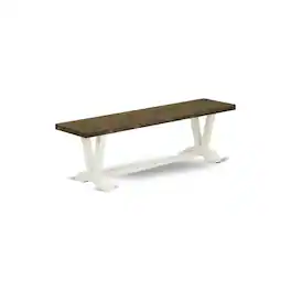 East West Furniture - V2-076 3 Piece Dining Room Table Set - 1 Distressed Jacobean Small Dining Table and 2 Mid Century - Multi-Color