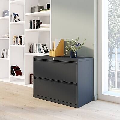 Alt View 8. Staples - 5-Drawer Lateral File Cabinet, Locking, Letter/Legal, 42"W - Charcoal.