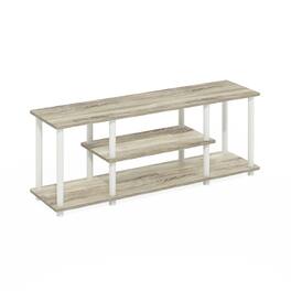 Furinno - Turn-N-Tube No Tools 3D 3-Tier Entertainment TV Stands - Oak/White