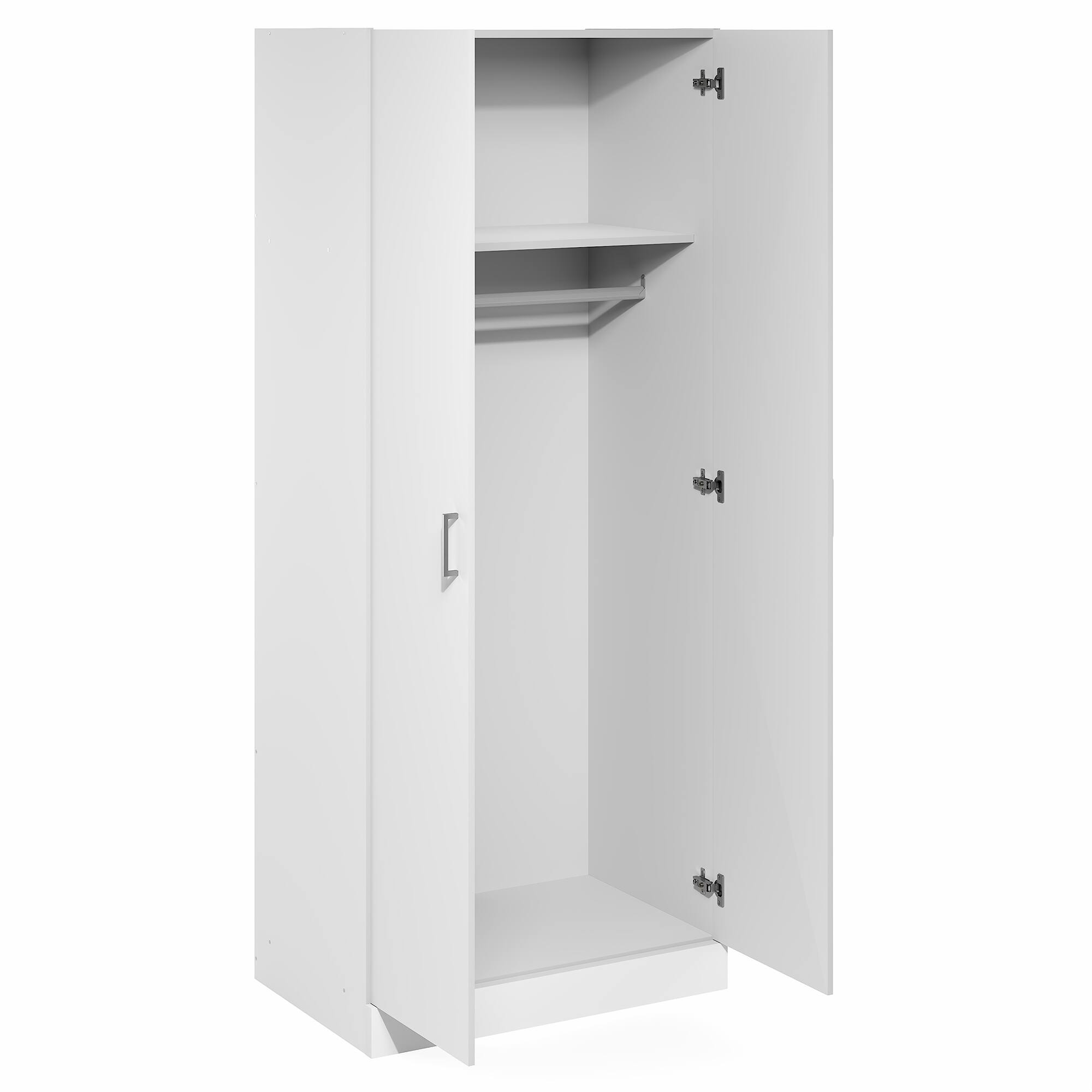 Alt View 7. Furinno - Robin Wardrobe Cabinet, Wardrobe Closet with Hanging Rod - White.