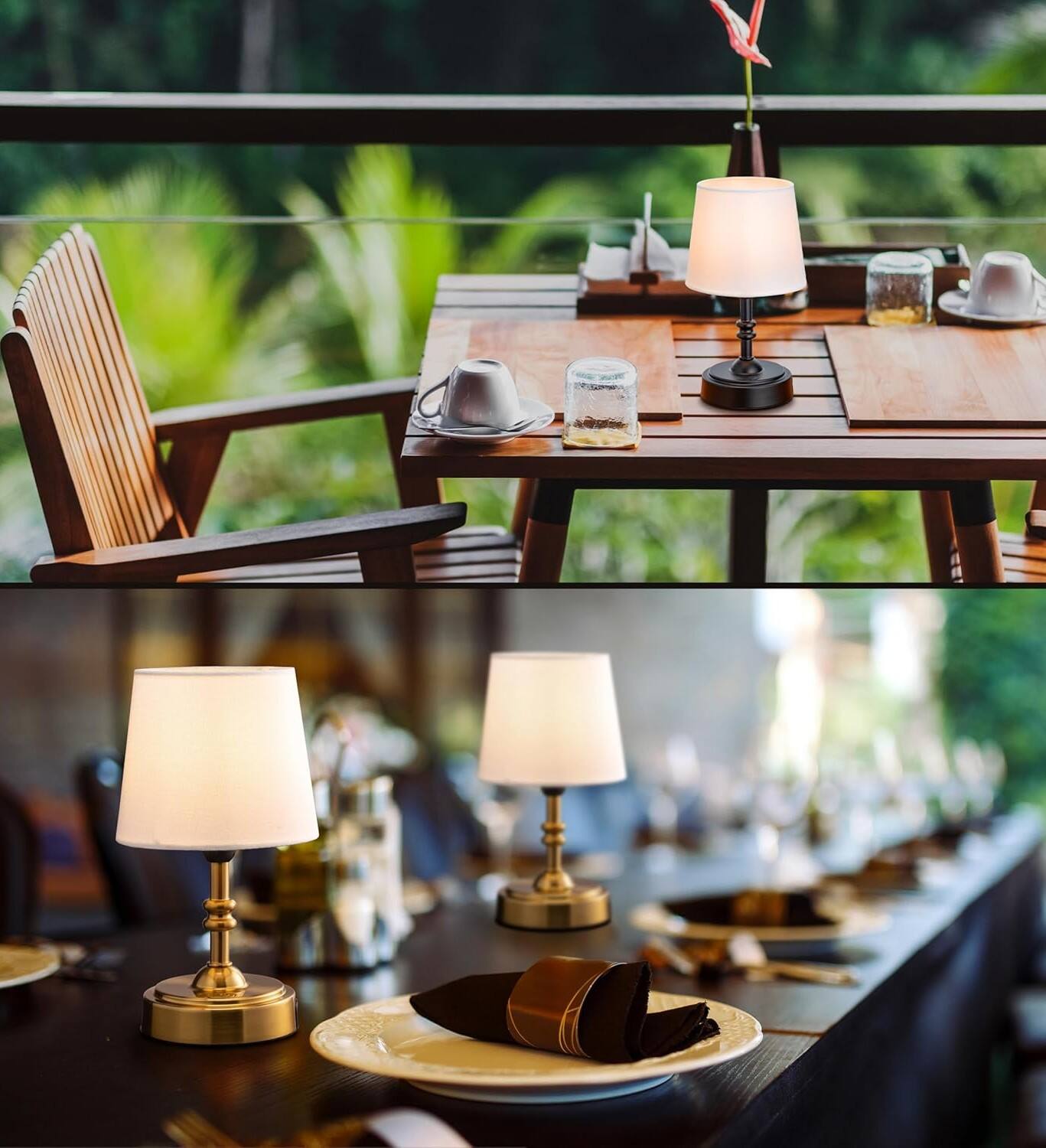 Alt View 4. FINEAK - Mini Cordless Dimmable LED Table Lamp - Black.