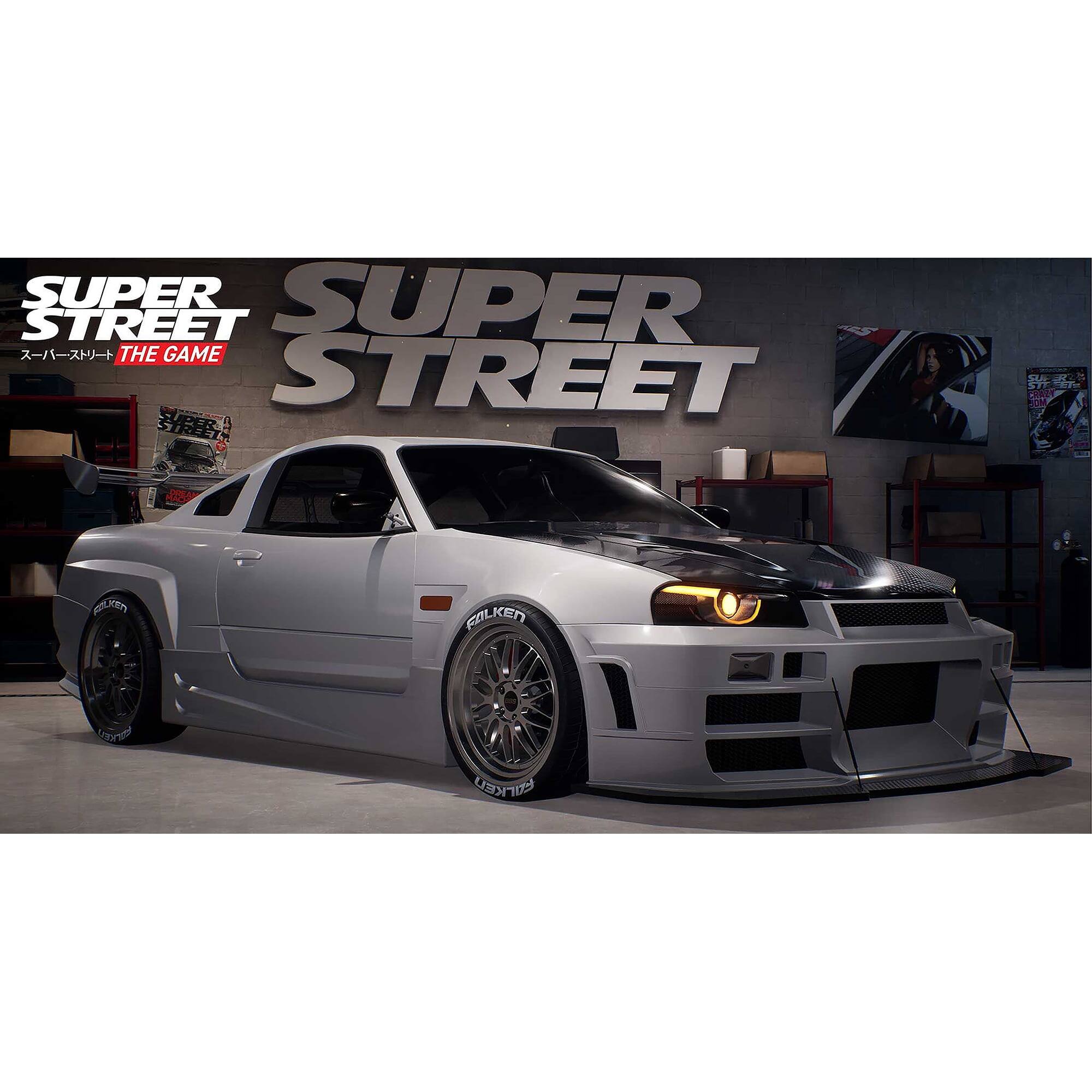 The corrected text is: "SUPER STREET THE GAME" and "PSLKEN FOLKEN Morel BILKEN."