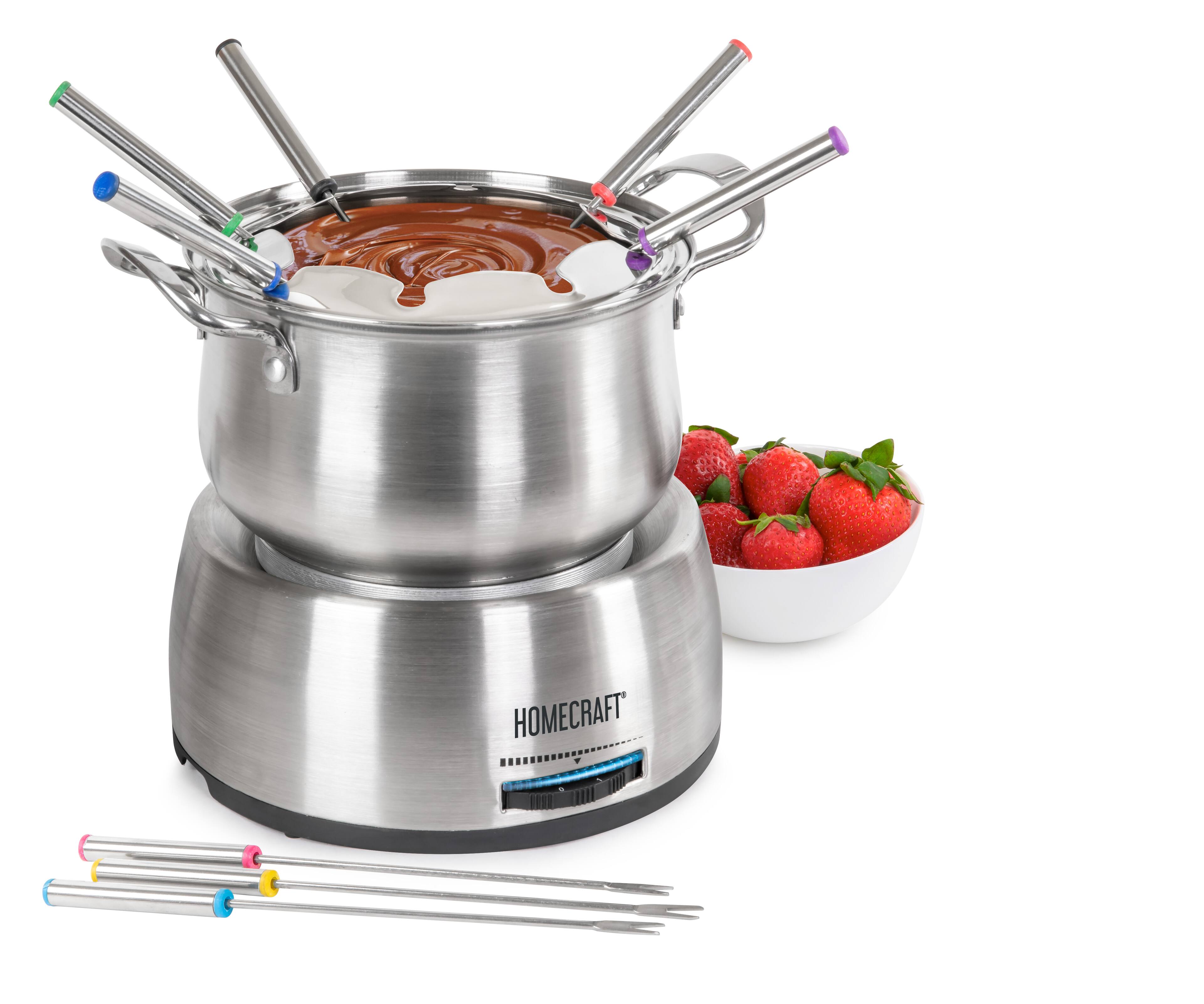 Alt View 2. HomeCraft - 8-Cup Electric Fondue Set - Stainless Steel.