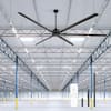 Front. Breezary - 120 Inch Large12ft HVLS Industrial Ceiling Fan, DC Motor, Aluminum Blades, Downrod Mount, High Airflow, Commercial Grade - 120-in Black / 6-Blade.