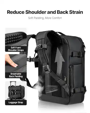 air travel shoulder bag or backpack for travel Large Carry on Flight Approved Mochila De Viaje Carry on Backpack Airplanes Spirit Airlines Personal Item 18x14x8 Inches Bag Traveling Backpack for Women Men Light Capacity Snowboard Bag Expandable Air Travel Backpack With