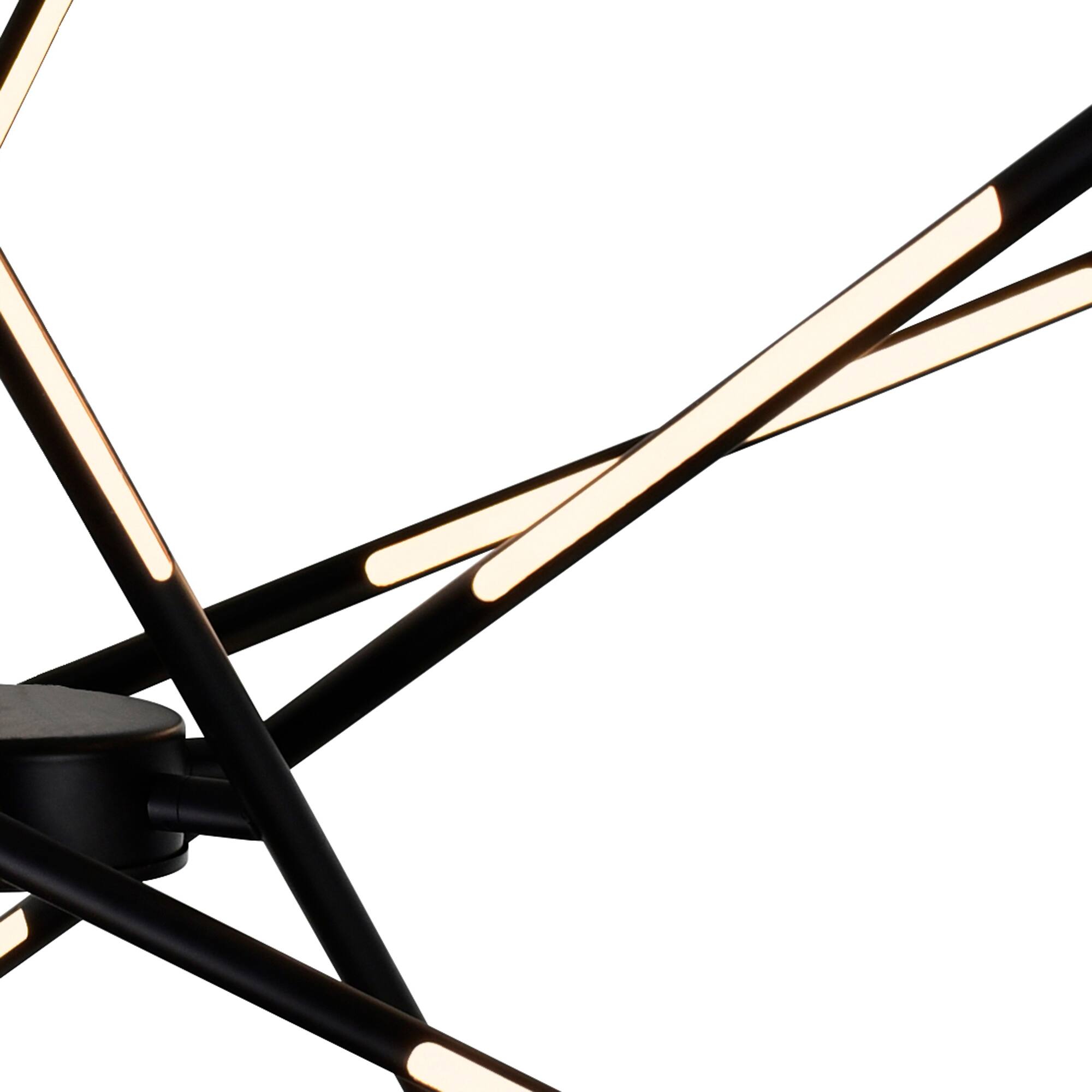 Back. CWI Lighting - Oskil LED Integrated Chandelier With Black Finish - Black.