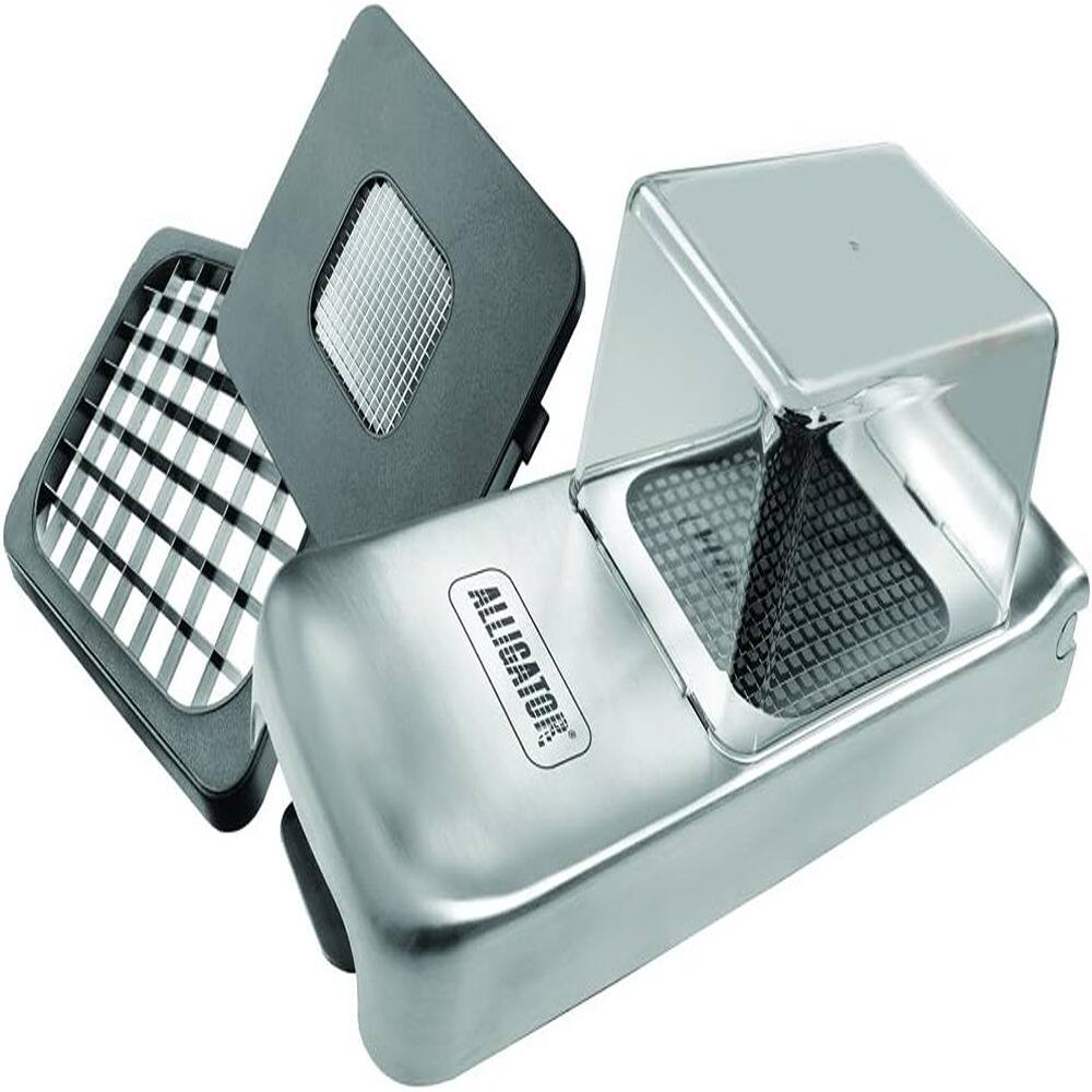 Front. PARKER SLATER - Manual Vegetable Chopper with Container – Food & Salad Dicer, Onion Chopper & Vegetable Cutter | Includes 3 Stainless St - Metal.