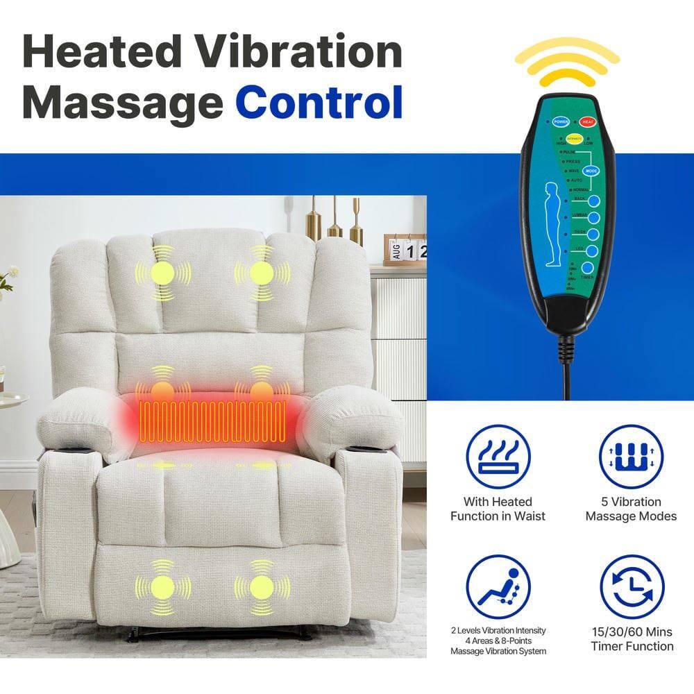 Heated Vibration Massage Control

- With Heated Function in Waist
- 5 Vibration Massage Modes
- 2 Levels Vibration Intensity
- 4 Areas & 8-Points Massage Vibration System
- 15/30/60 Mins Timer Function