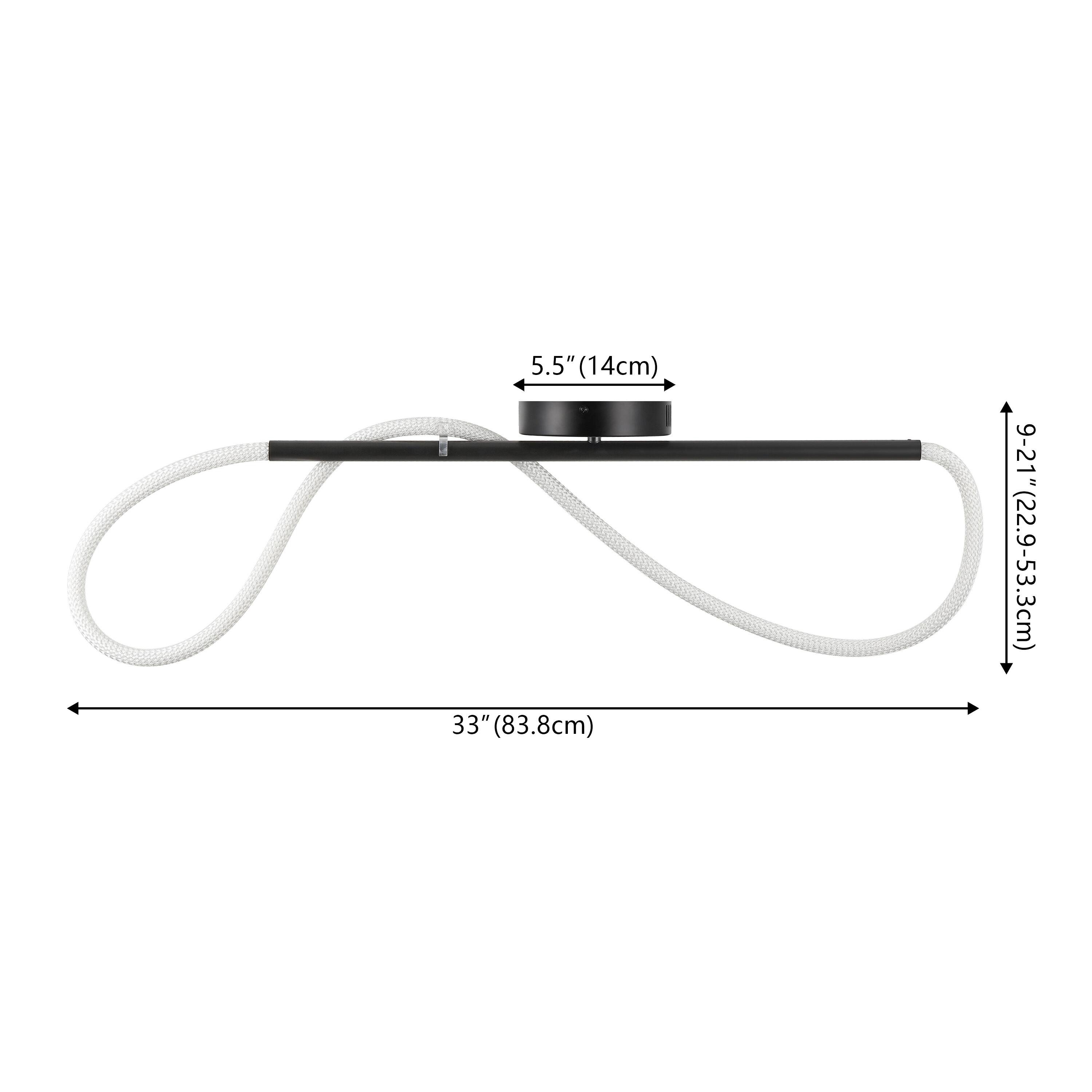 5.5" (14cm)  
33" (83.8cm)  
9-21" (22.9-53.3cm)
