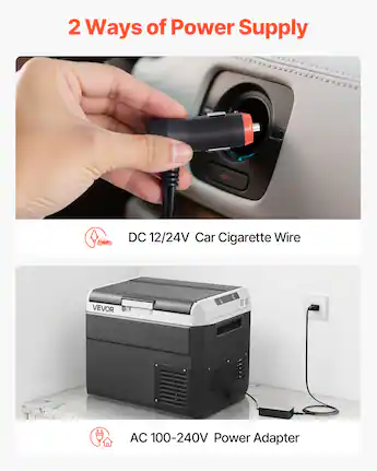 cooler that plugs into cigarette lighter car VEVOR Car Refrigerator Dc 12/24V AC100-240V Compressor refreshing air into your car Qeetex Portable Electric Car Cooler