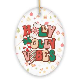 OrnamentallyYou - Retro Holly Jolly Vibes Throwback Christmas Ornament - Multi-colored