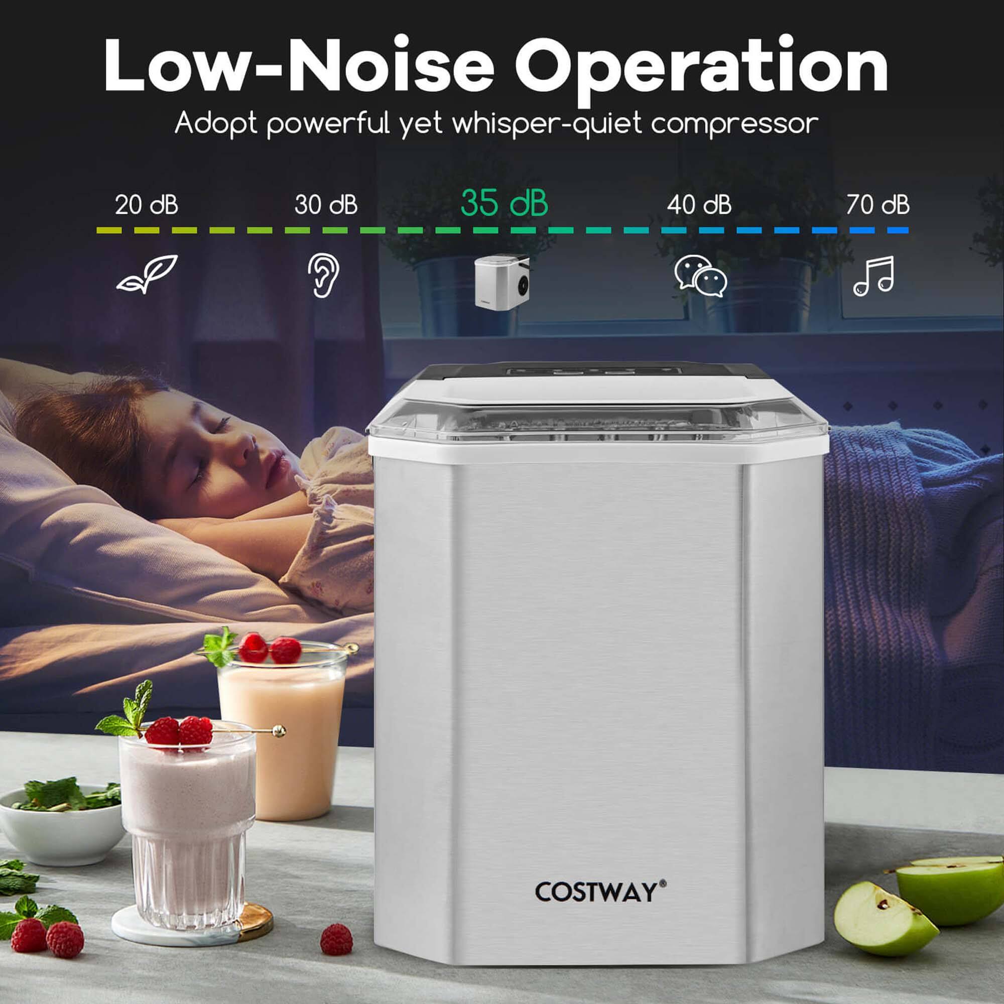 Low-Noise Operation: Adopt powerful yet whisper-quiet compressor. 20 dB, 30 dB, 35 dB, 40 dB, 70 dB. COSTWAY.
