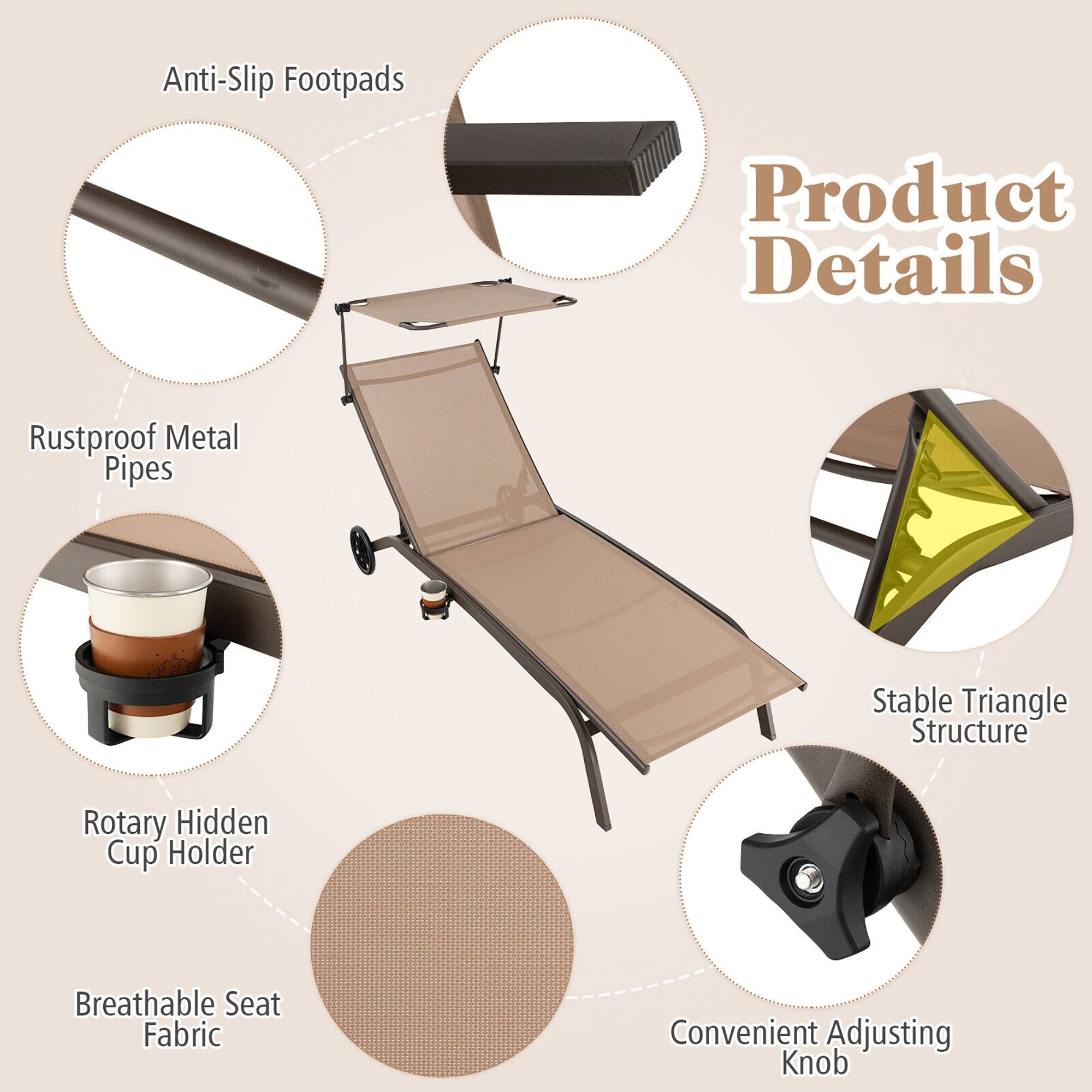 Product Details

- Anti-Slip Footpads
- Rustproof Metal Pipes
- Stable Triangle Structure
- Rotary Hidden Cup Holder
- Breathable Seat Fabric
- Convenient Adjusting Knob