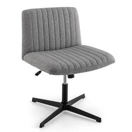 Costway - Criss Cross Legged Office Chair Ergonomic Mid Back Computer Desk Chair - Gray