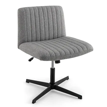Front. Costway - Costway Criss Cross Legged Office Chair Ergonomic Mid Back Computer Desk Chair Gray - Gray.