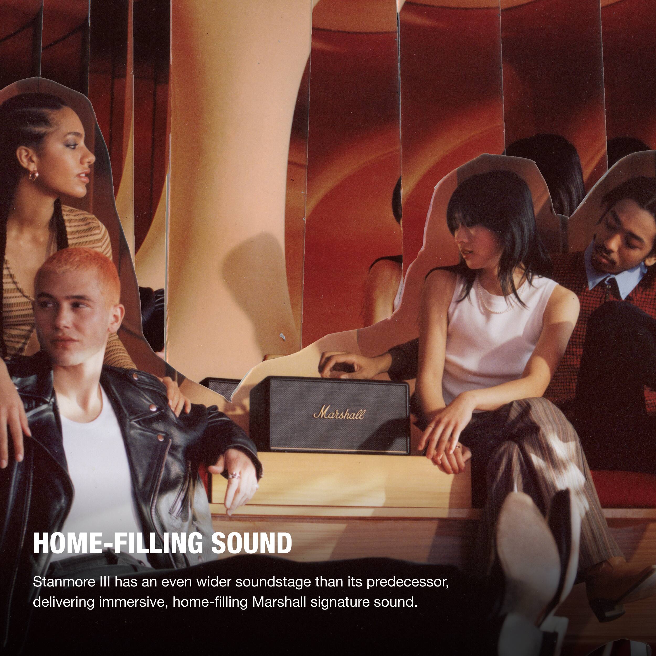 Marshall HOME-FILLING SOUND Stanmore III has an even wider soundstage than its predecessor, delivering immersive, home-filling Marshall signature sound.