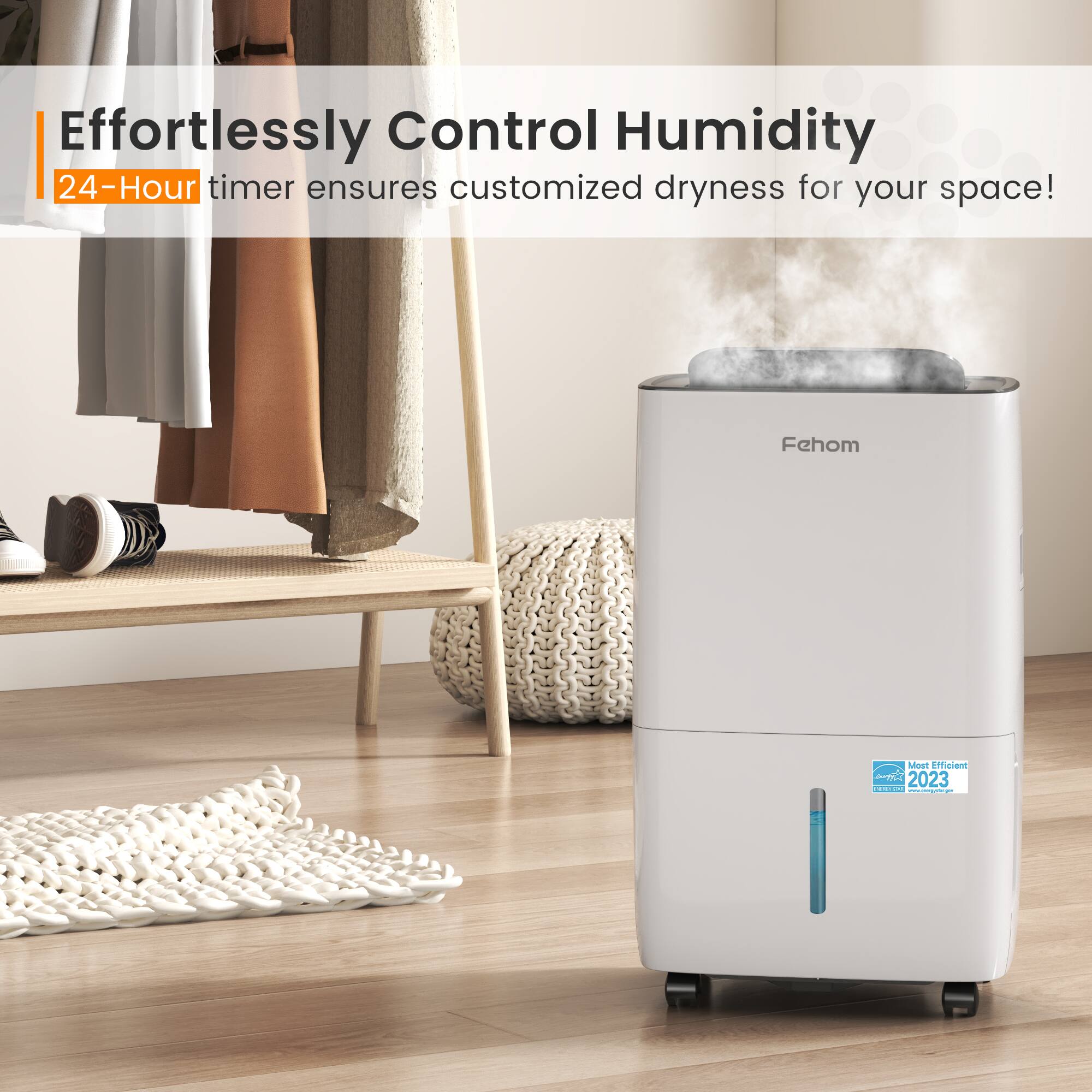 Effortlessly Control Humidity 24-Hour timer ensures customized dryness for your space! Fehom Most Efficient P 2023