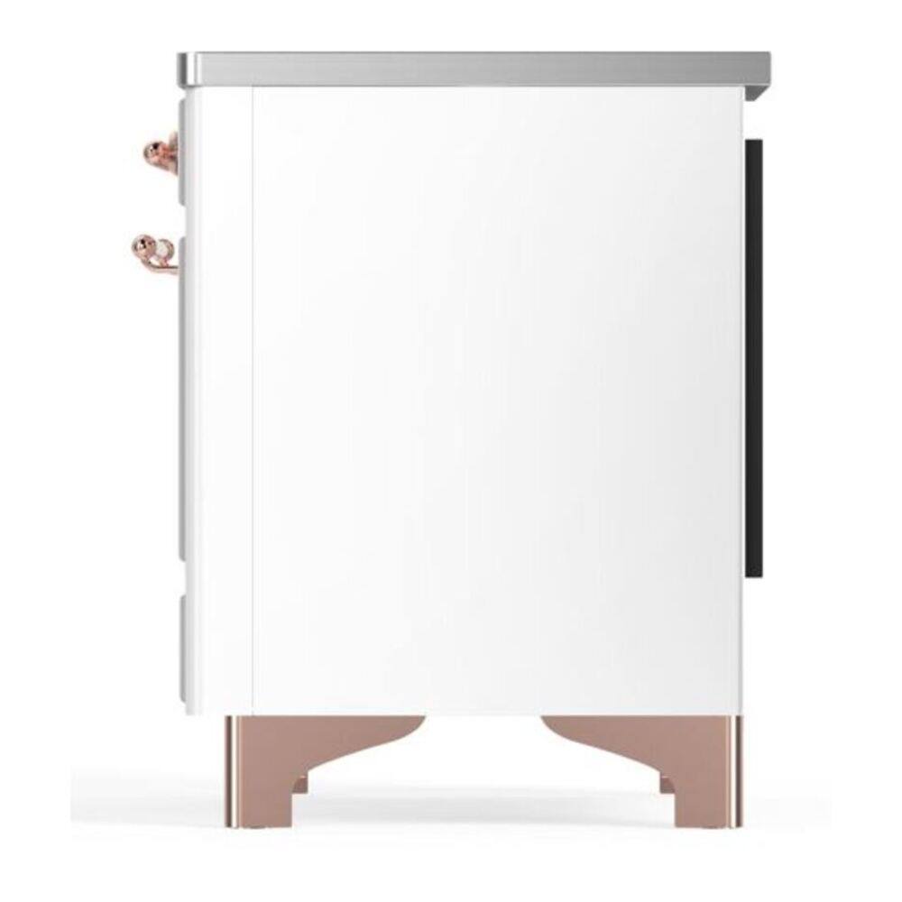Alt View 4. ILVE - ILVE Majestic II 36 inch Induction Range with 5 Elements (White, Copper Trim) - White.