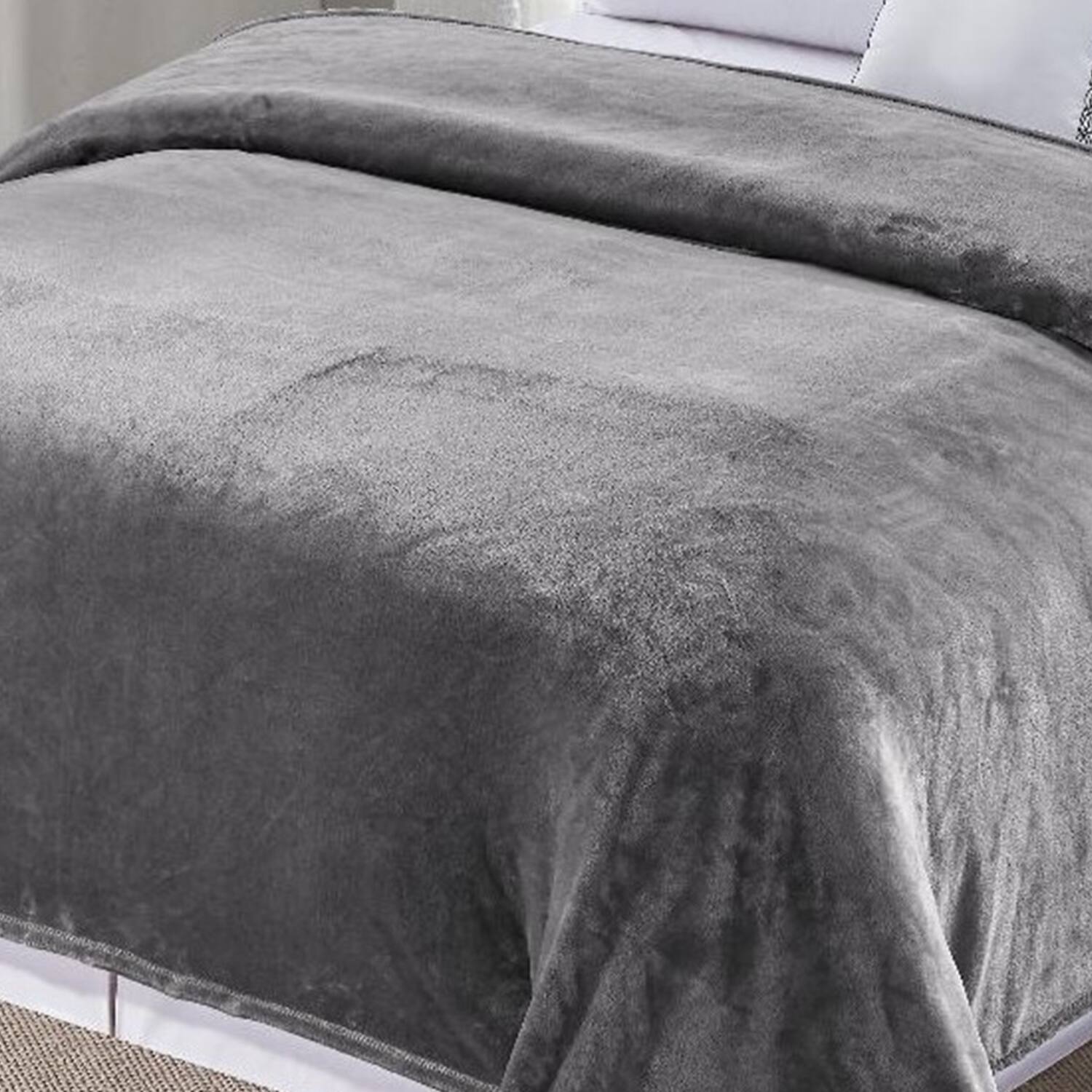 Alt View 3. Noble House - Plazatex Micro Plush Solid Parteen Soft Comfortable and Lightweight All Seasons Blanket Twin Grey - Grey.