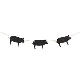 BreeBe - Pigs Mini Wooden Garland - Black