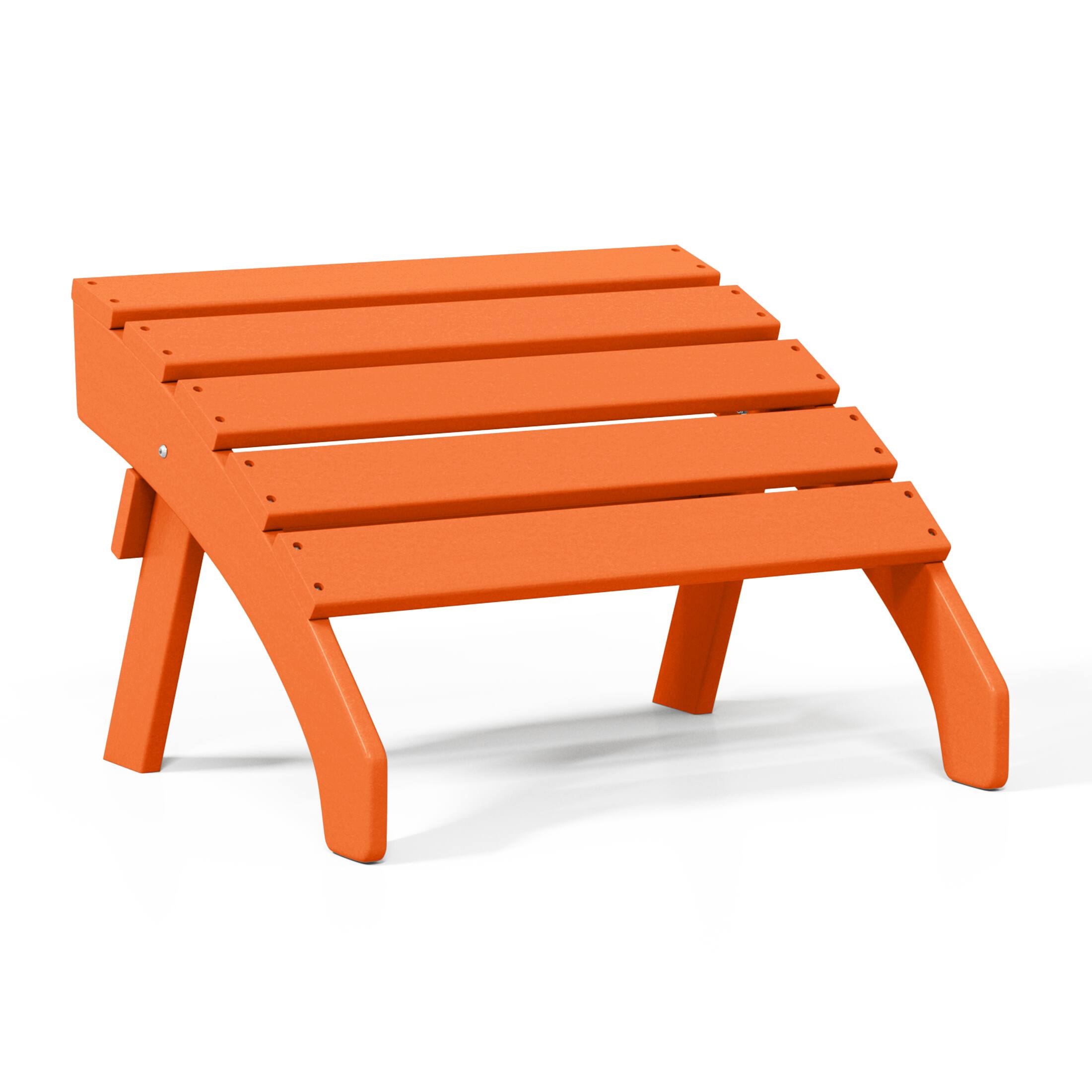 Left. WestinTrends - WestinTrends Dylan Outdoor Patio HDPE Adirondack Ottoman Footrest - Orange.