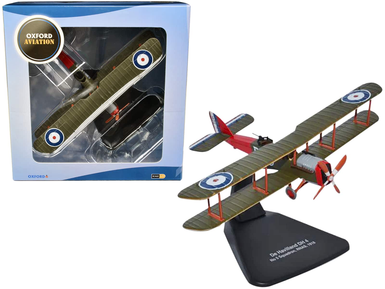 "De Havilland DH4 Bomber Plane ""Royal Naval Air Service"" (1918) ""Oxford Aviation"" 1/72 Model Airplane by Oxford Diecast" price history on PriceWatchPro