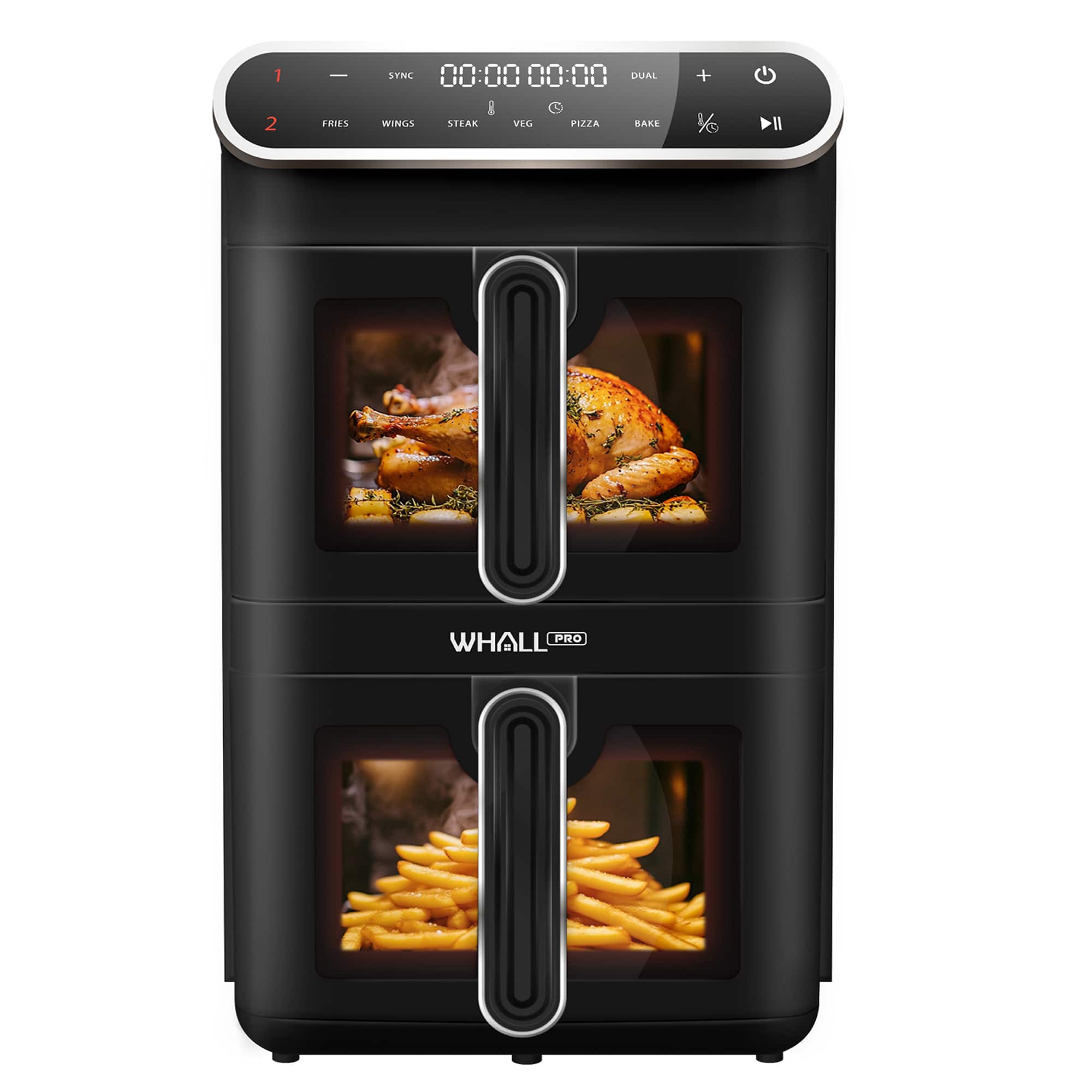 1 2 FRIES STNC 00:00 i WINGS STEAK VEG PIZZA DUAL RAKS + 1/6 WHALL PRO