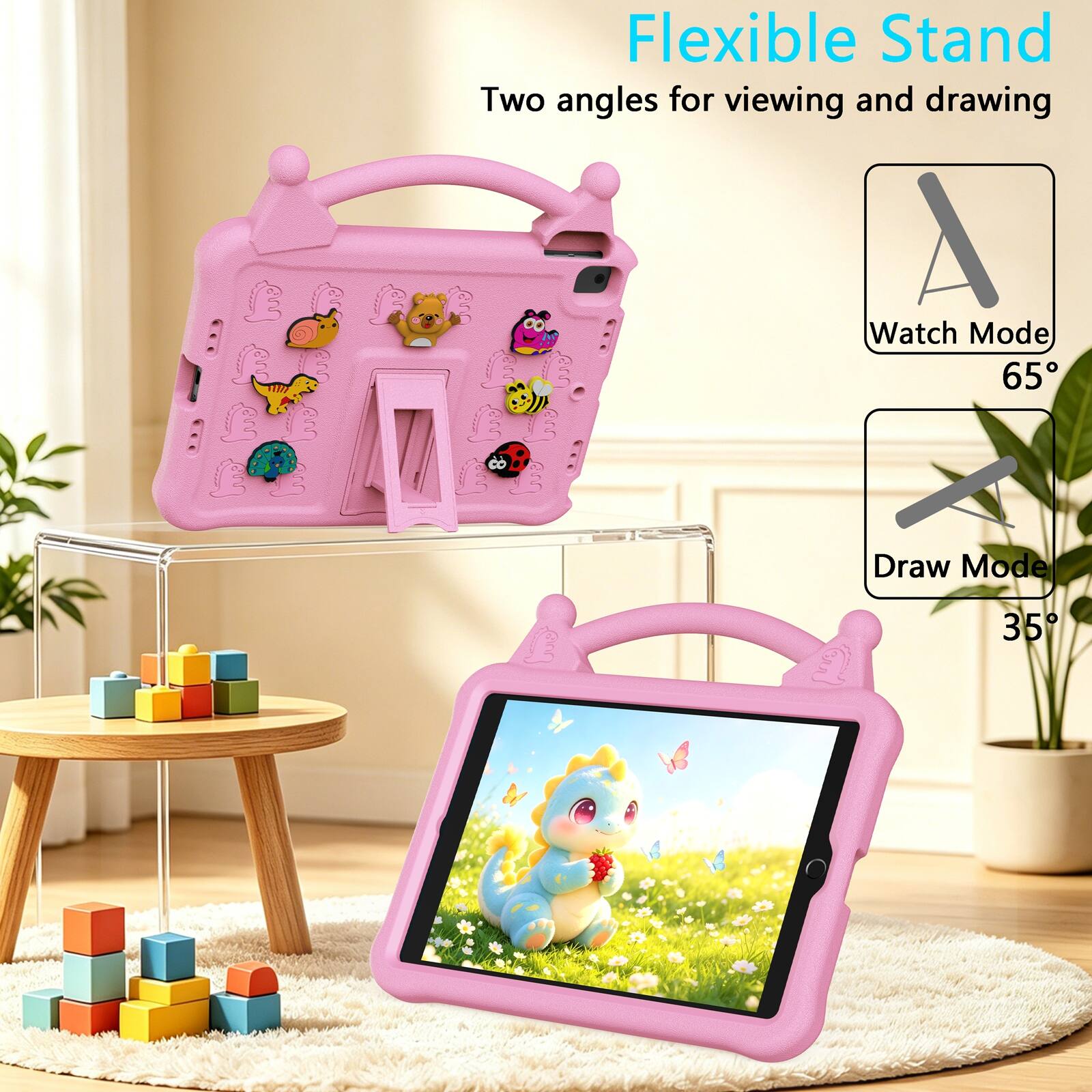 Flexible Stand  
Two angles for viewing and drawing  
Watch Mode 65°  
Draw Mode 35°