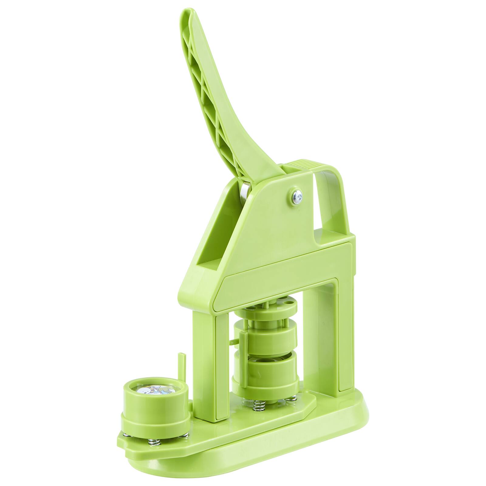 Alt View 5. VEVOR - Button Maker Machine, 1.26 in, Plastic Pin Maker with 500pcs Button Parts, Mr. Panda Magic Book, Circle Cutter - Green.