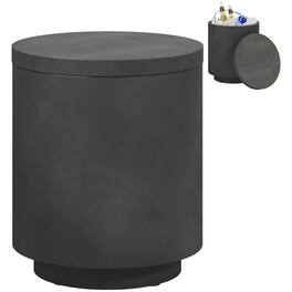 Homcom - Gal Outdoor Side Table, 3-In-1 Concrete Cooler Bar Table with Storage, Removable Ice Bucket and Lid - Gray