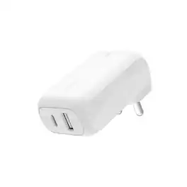 Belkin - WCB009-1MWH-B6 Dual Wall Charger (A&C),42W,W/ C-C Cord Boost Charge White - White