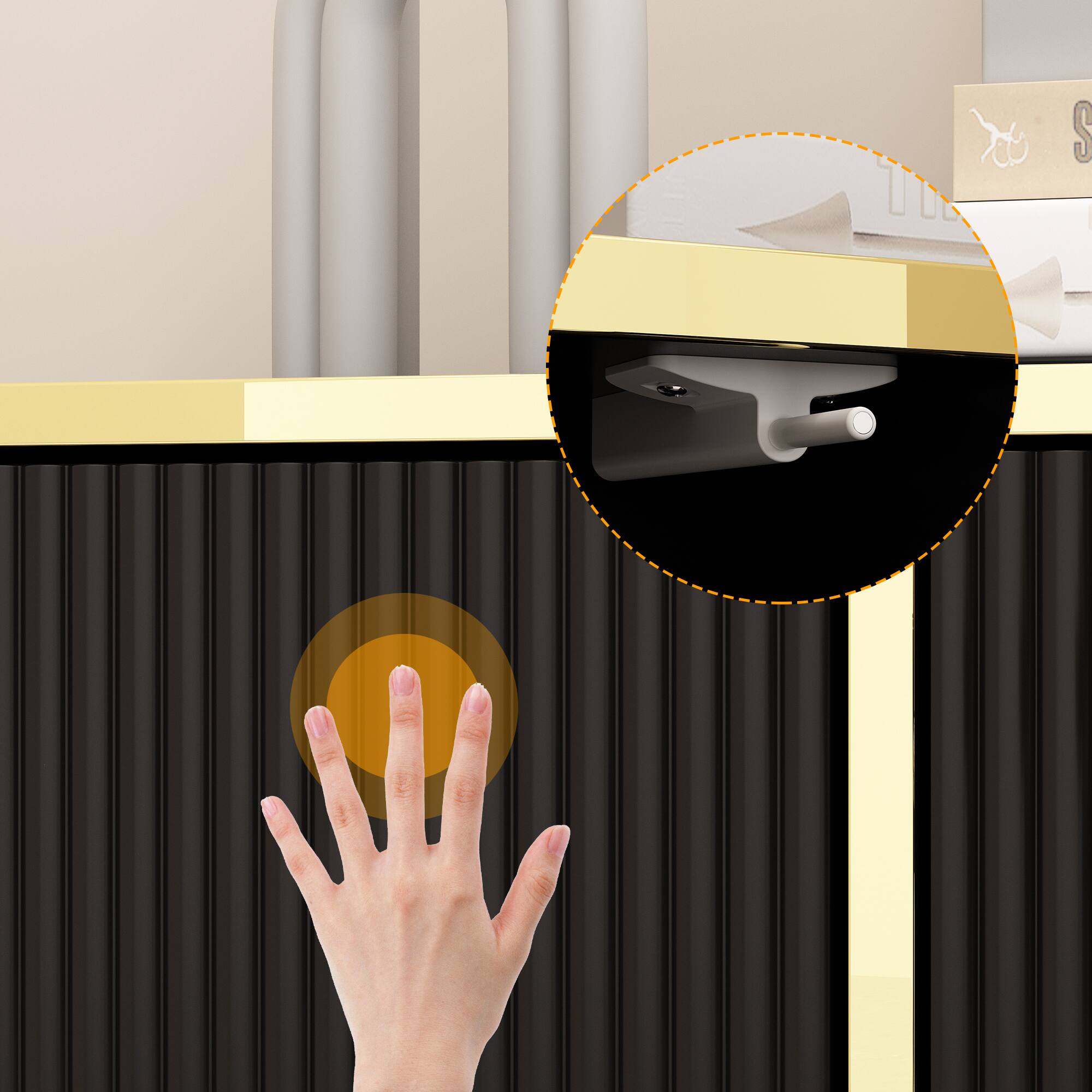 Alt View 7. FUFU & GAGA - FUFU&GAGA Luxury Buffet Cabinet: Sophisticated Storage for Contemporary Spaces - Black.