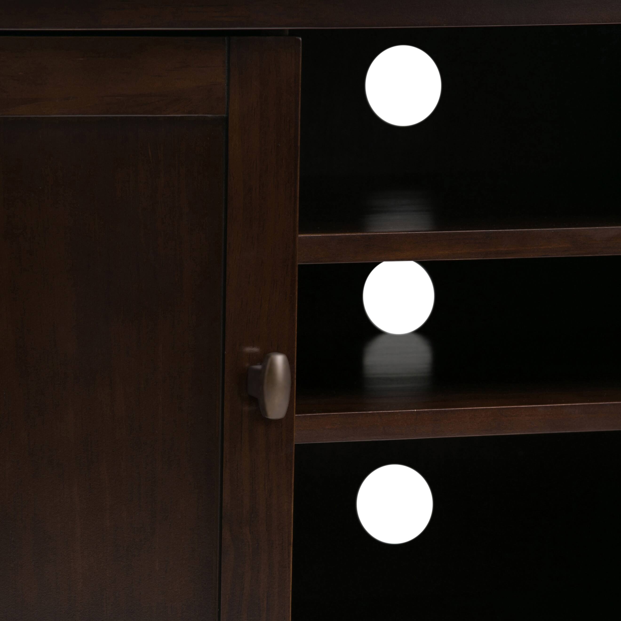 Alt View 6. Spaco - Spaco Solid Wood TV Stand for 50" TVs, Entertainment Center Media Console with 2 Drawers Side Cabinets and Open Storage - Dark Brown.