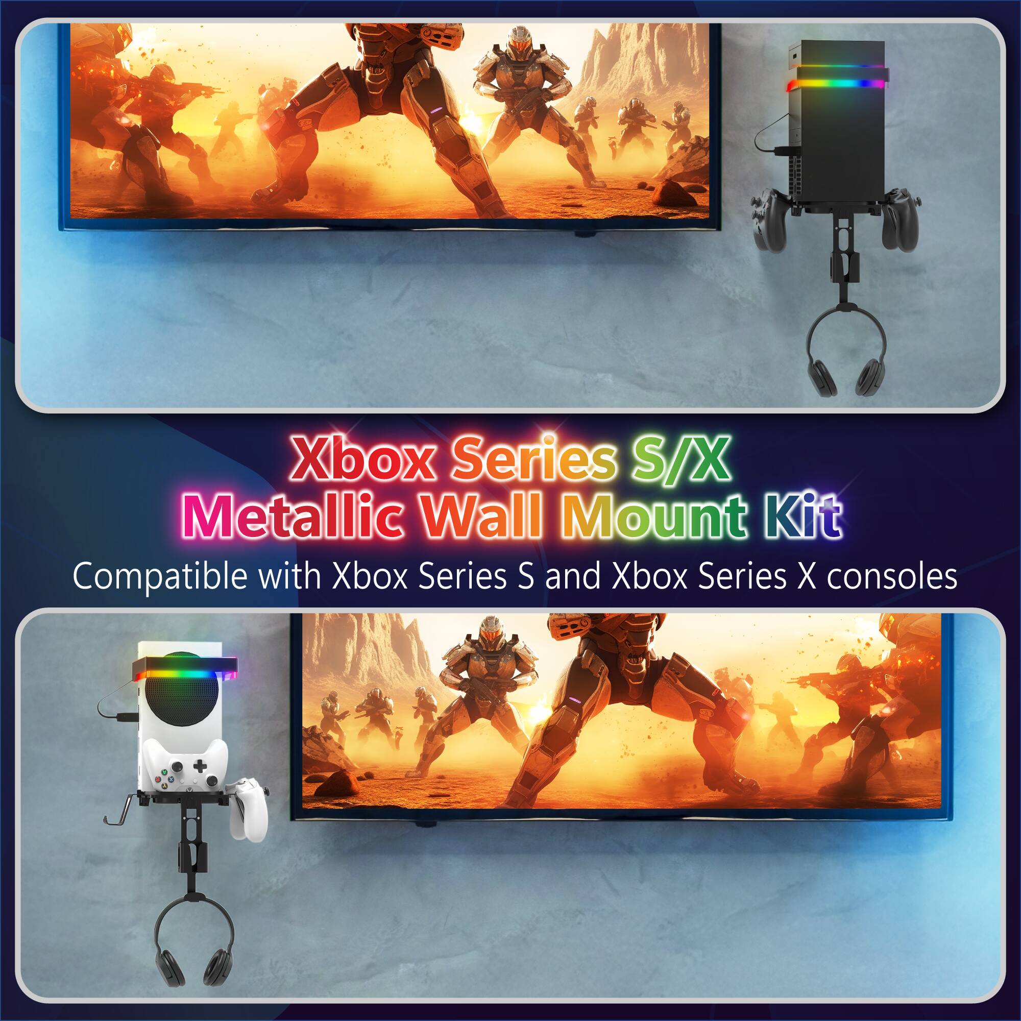 Xbox Series S/X  
Metallic Wall Mount Kit  
Compatible with Xbox Series S and Xbox Series X consoles