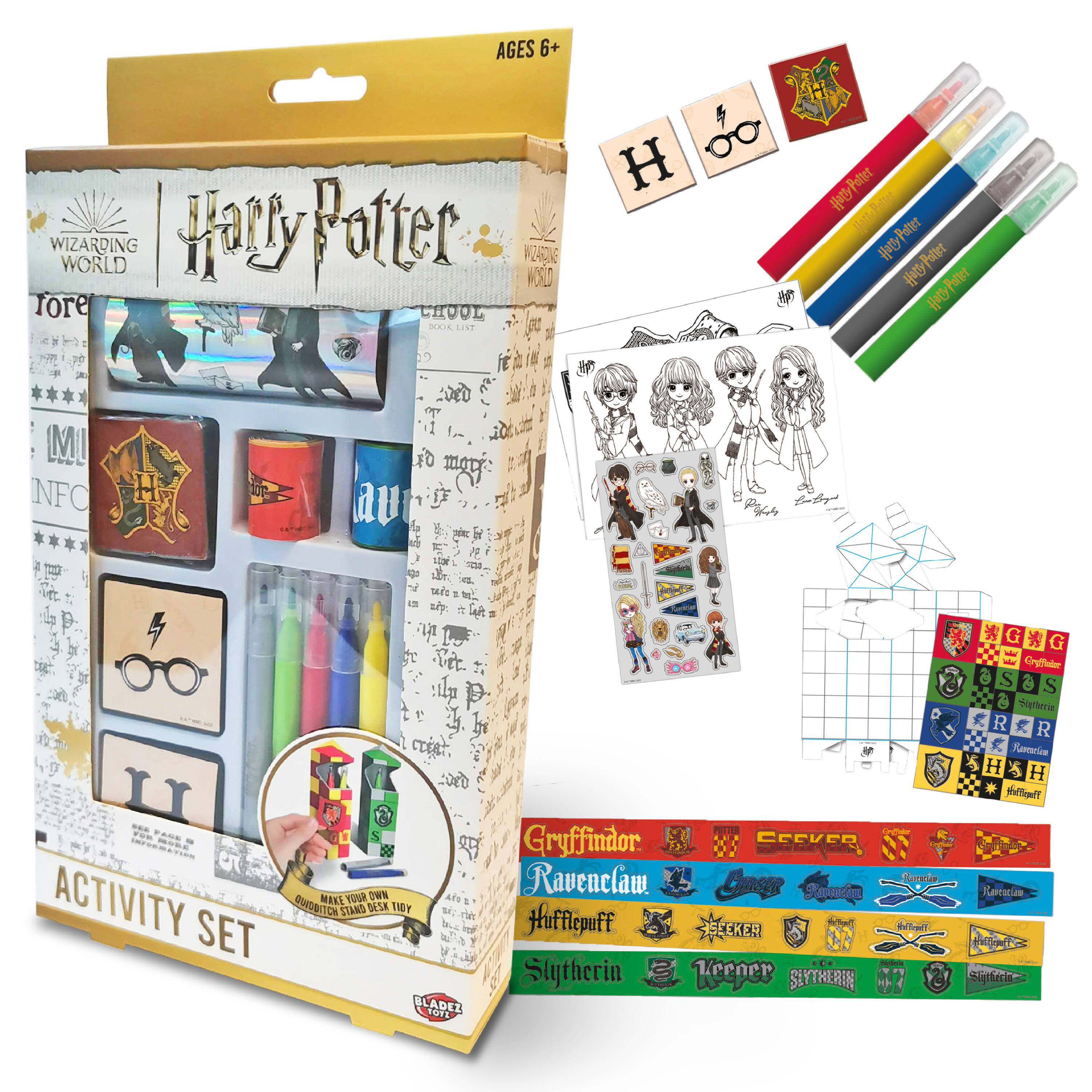 AGES 6+ WIZARDING WORLD Harry Potter SCHOOL BOOK LIST

H O #

HattyPotter Hereddite HOLIDADCH

DALL NFC

H
au
 100
Pash

$ ACTIVITY MAKE YOUR OWN QUIDDITCH STAND DESK TOTE

Gryffindor. Ravenclaw Paracin Sour Ripedia Huffiguff SEEKER TheTher N PROKE Slytherin Keeper SEYTHERIE 17

G G Gryffinder S S Sigherial R R Ravaciau H H Haffiquff Revention CHICK Slittria