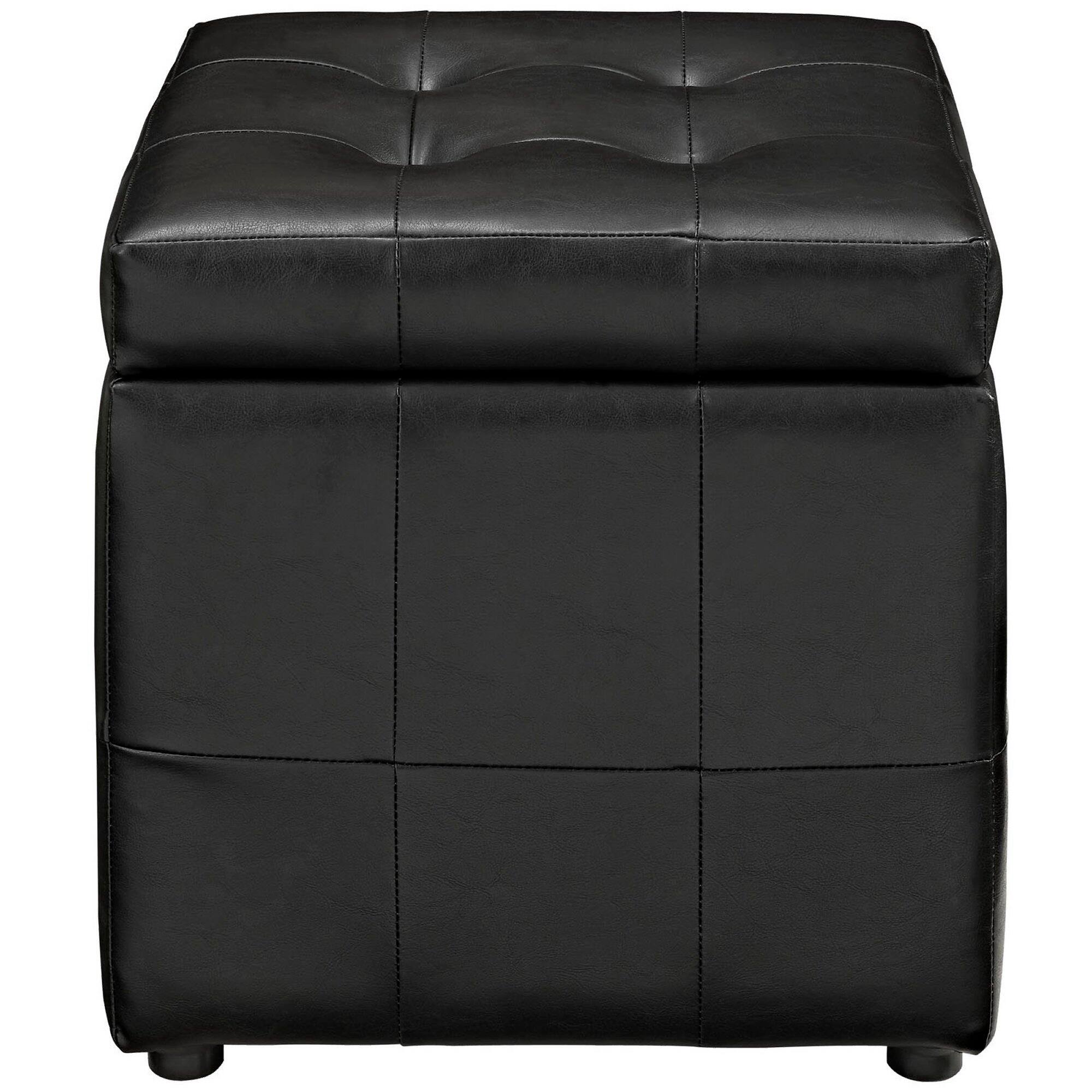 Back. Modway - Volt Storage Upholstered Vinyl Ottoman by Modway - EEI-1044-BLK.