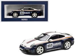 2023 Porsche 911 Dakar #953 "Roughroads Porsche" with Stripes 1/18 Diecast Model Car by Norev - Blue and White