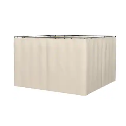 Front. Outsunny - 10' x 12' Universal Gazebo Sidewall Set with Panels, Hooks and C-Rings Included for Pergolas and Cabanas - Beige.