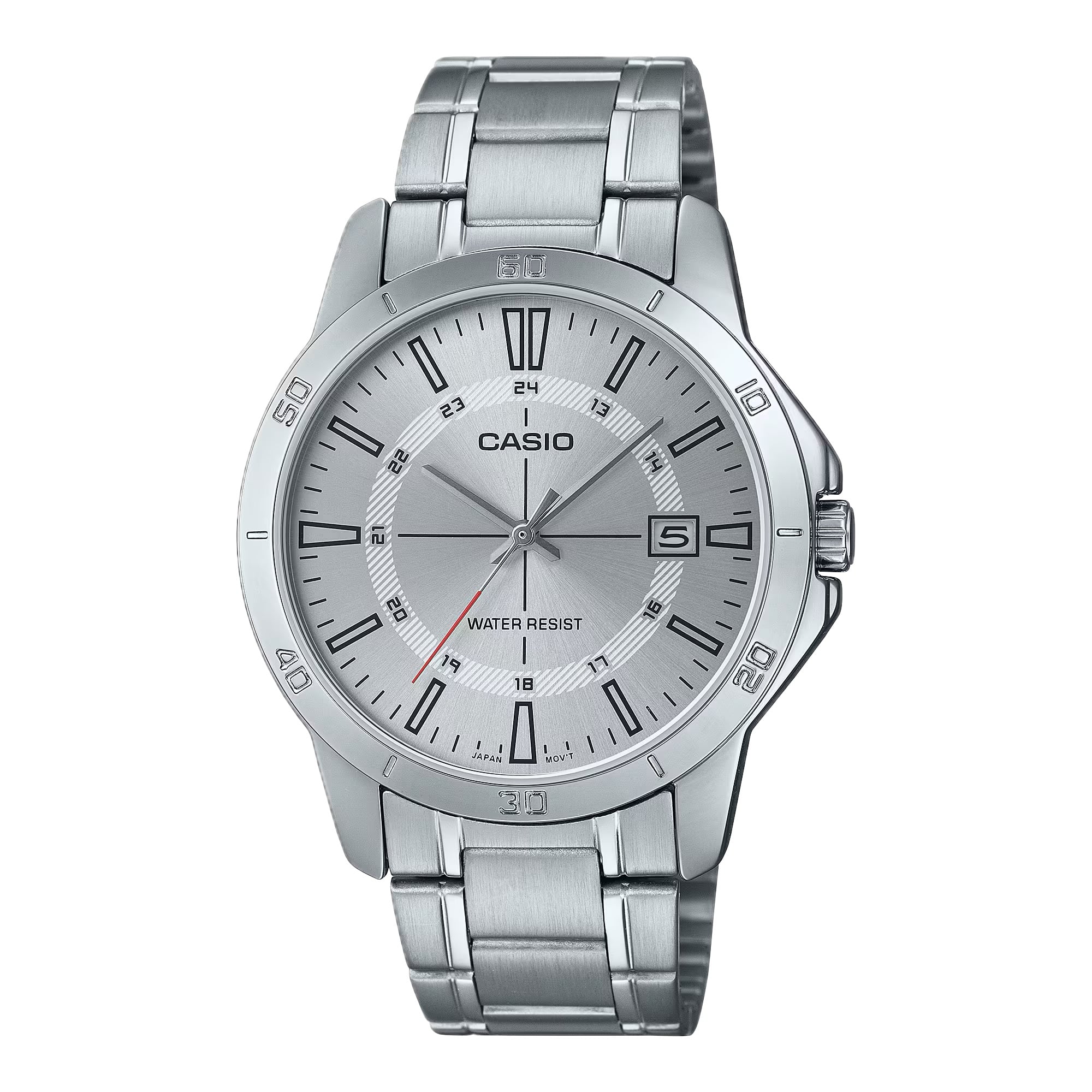 Casio - Men’s Dial Stainless Steel Bracelet Watch - Casio MTP‑V004D‑7CUDF - Silver