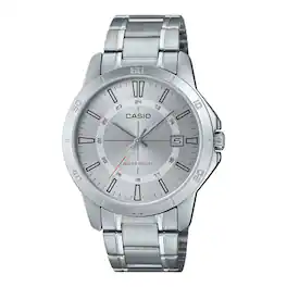 Casio - Men’s Dial Stainless Steel Bracelet Watch - Casio MTP‑V004D‑7CUDF - Silver