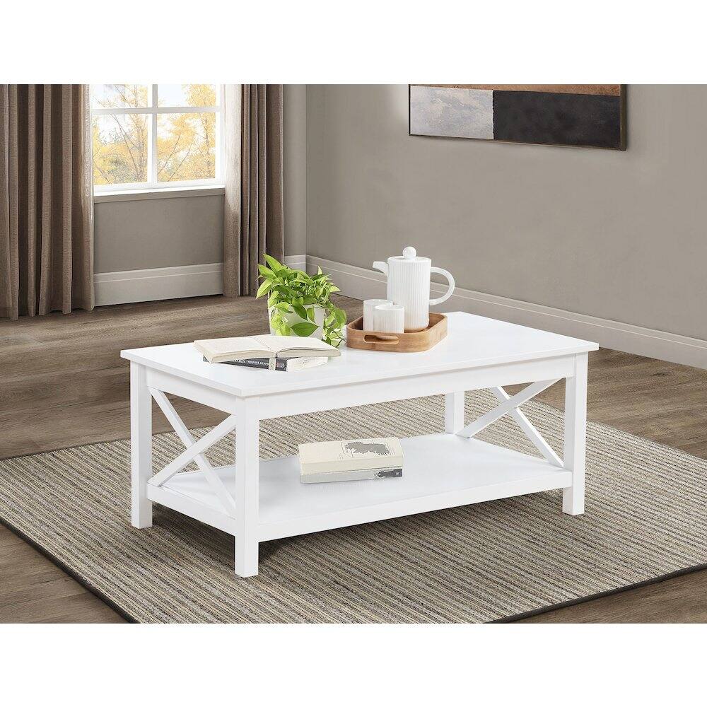 Angle. Coaster Co. of America - Skyview 44-inch Rectangular Lift Top Coffee Table White - White.