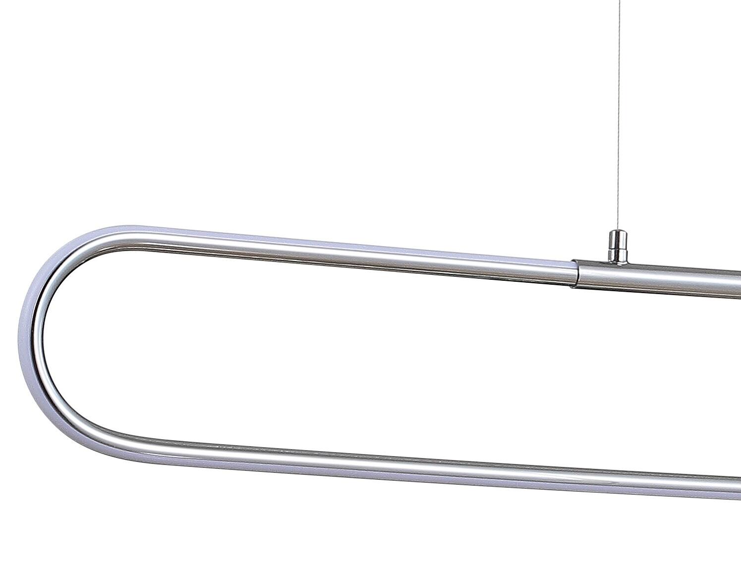 Alt View 4. Jonathan Y - Ned 39" Dimmable Adjustable Integrated LED Metal Linear Pendant, Chrome - Chrome.