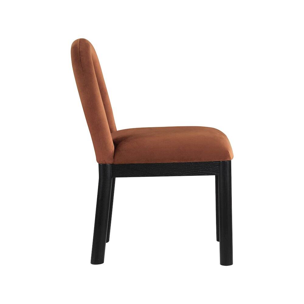 Meridian Furniture - Conrad Cognac Velvet Dining Chair - Brown - Thumbnail 3