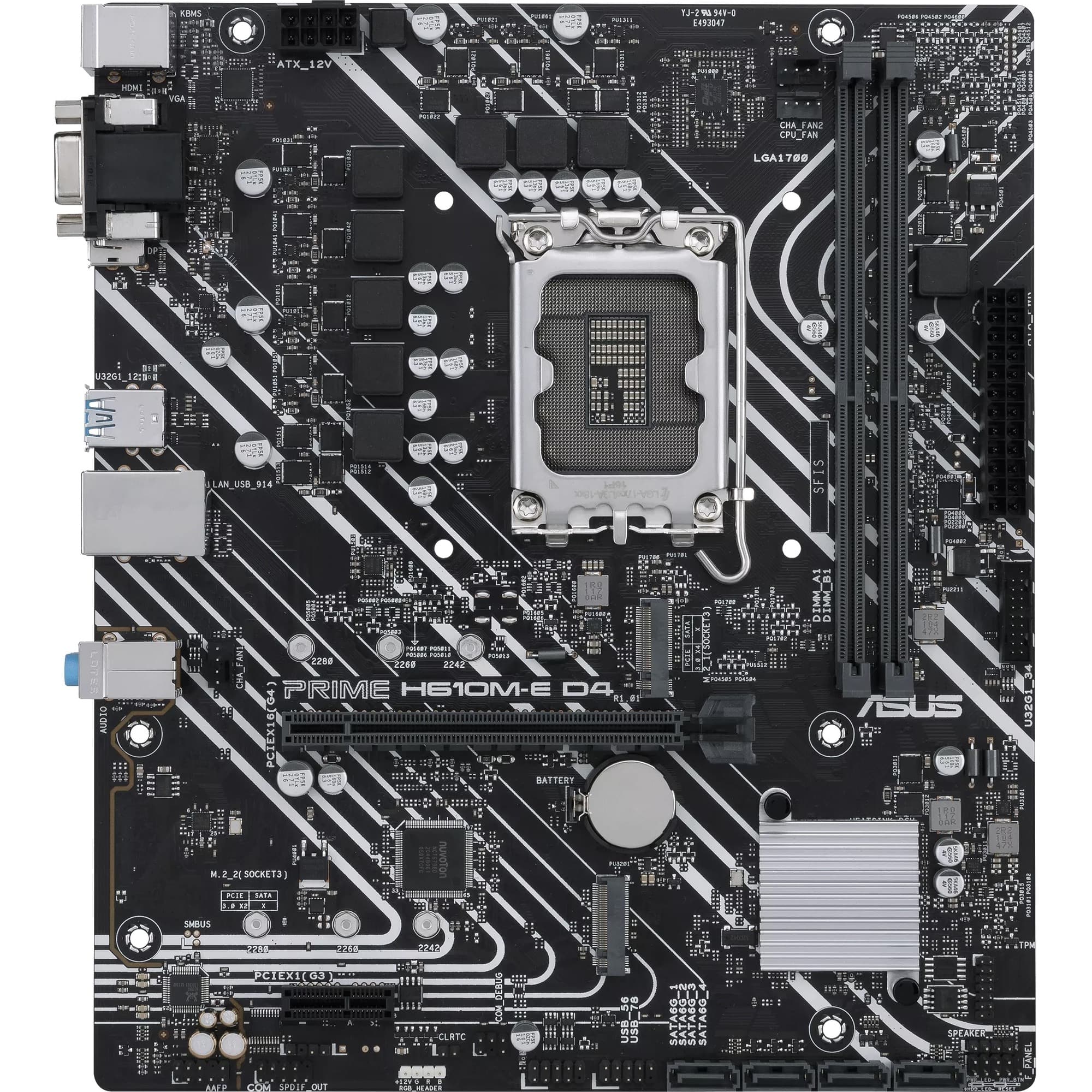 ASUS - Prime H610M-E D4-CSM Desktop Motherboard - Intel H610 Chipset - Socket LGA-1700