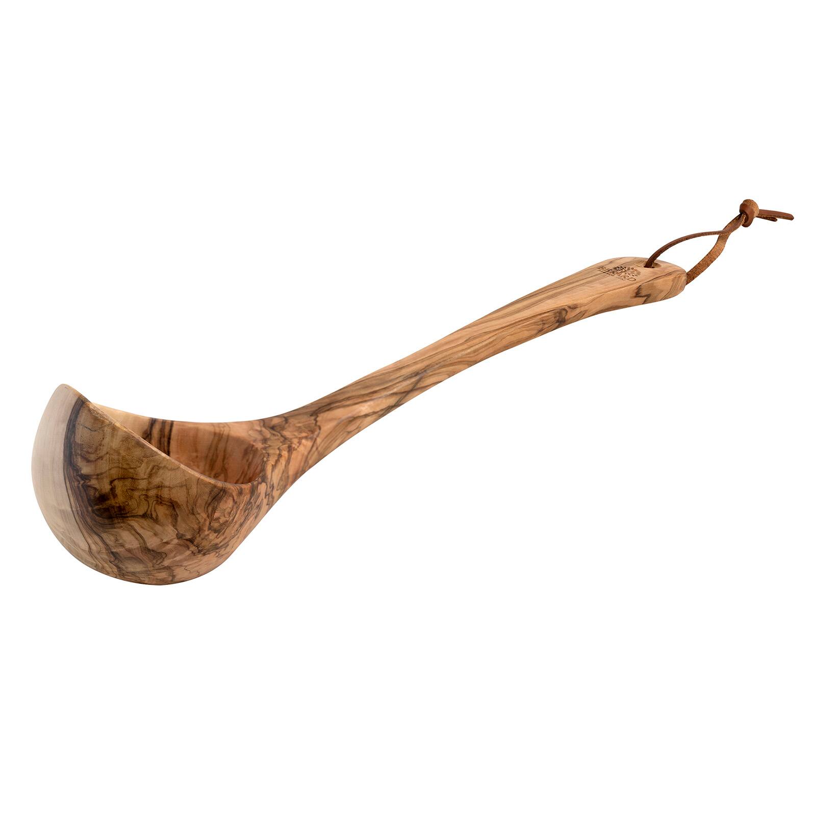 Alt View 1. Berard - Handcrafted Olive Wood 14-Inch Ladle - Brown.