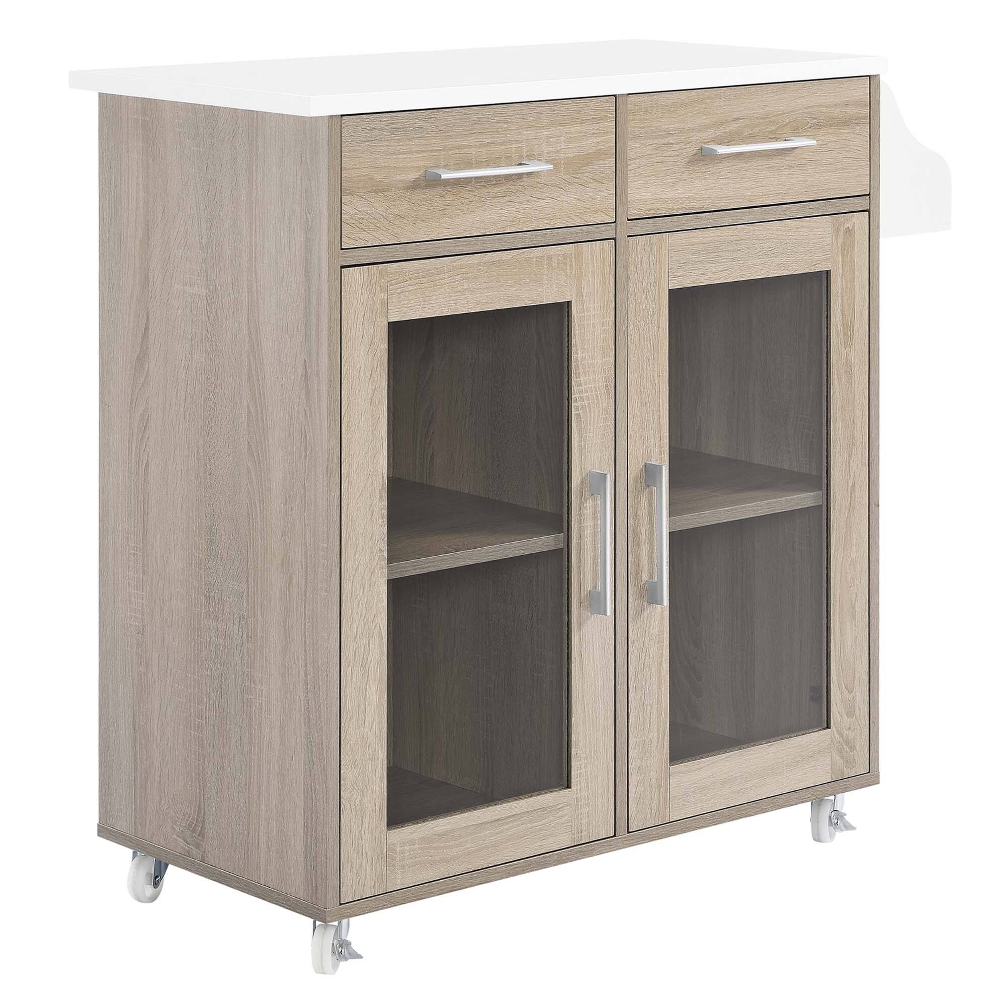 Angle. Modway - Cuisine Kitchen Cart by Modway - Oak White.